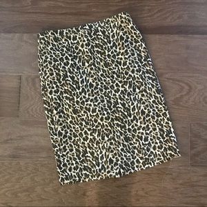 J Crew Leopard Print Pencil Skirt